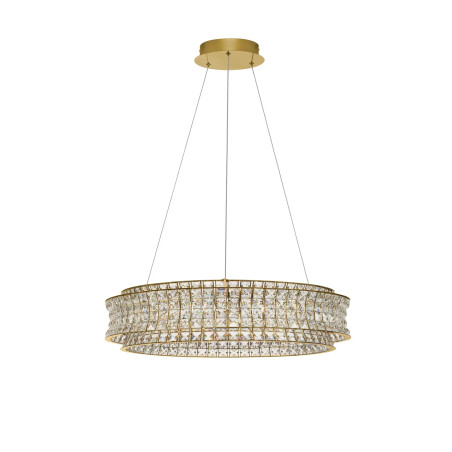 Lampa wisząca kryształowa - okrągła Esaro 80cm LED 3500K platynowe złoto / przeźroczysty
