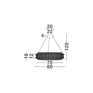 Lampa wisząca kryształowa - okrągła Esaro 80cm LED 3500K platynowe złoto / przeźroczysty