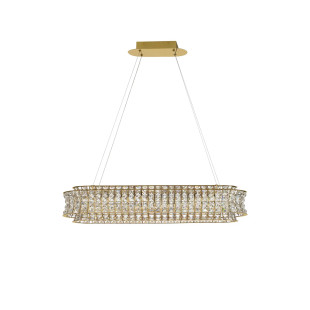 Lampa wisząca kryształowa - owalna Esaro 100cm LED 3500K platynowe złoto / przeźroczysty