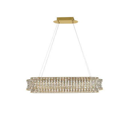 Lampa wisząca kryształowa - owalna Esaro 100cm LED 3500K platynowe złoto / przeźroczysty