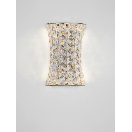 Kinkiet kryształowy Esaro H28cm LED 3500K chrom / przeźroczysty