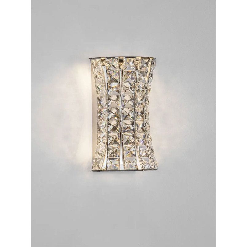 Kinkiet kryształowy Esaro H28cm LED 3500K chrom / przeźroczysty