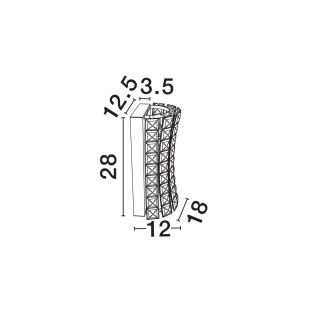 Kinkiet kryształowy Esaro H28cm LED 3500K chrom / przeźroczysty