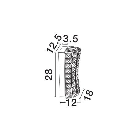 Kinkiet kryształowy Esaro H28cm LED 3500K chrom / przeźroczysty