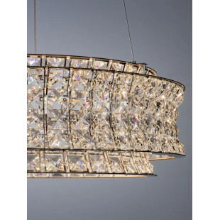 Lampa wisząca kryształowa - okrągła Esaro 60cm LED 3500K chrom / przeźroczysty