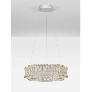 Lampa wisząca kryształowa - okrągła Esaro 60cm LED 3500K chrom / przeźroczysty