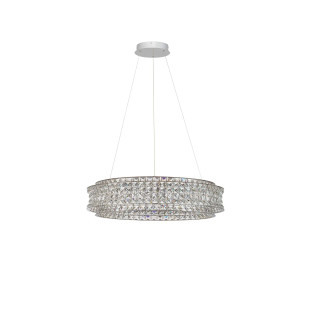 Lampa wisząca kryształowa - okrągła Esaro 80cm LED 3500K chrom / przeźroczysty