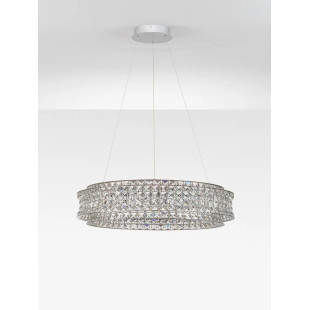 Lampa wisząca kryształowa - okrągła Esaro 80cm LED 3500K chrom / przeźroczysty