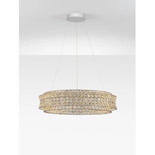 Lampa wisząca kryształowa - okrągła Esaro 80cm LED 3500K chrom / przeźroczysty