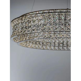 Lampa wisząca kryształowa - okrągła Esaro 80cm LED 3500K chrom / przeźroczysty