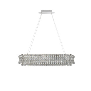 Lampa wisząca kryształowa - owalna Esaro 100cm LED 3500K chrom / przeźroczysty