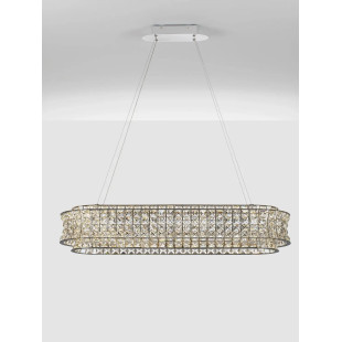 Lampa wisząca kryształowa - owalna Esaro 100cm LED 3500K chrom / przeźroczysty