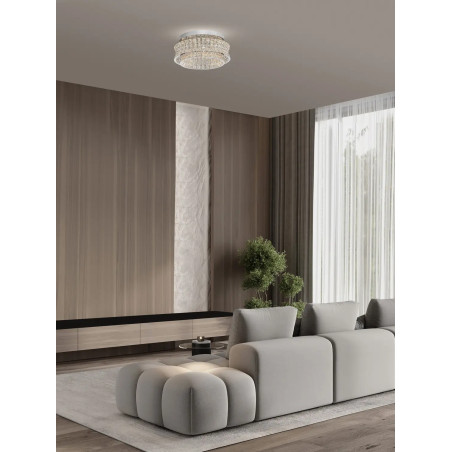 Plafon kryształowy - glamour Esaro 50cm LED 3500K chrom / przeźroczysty