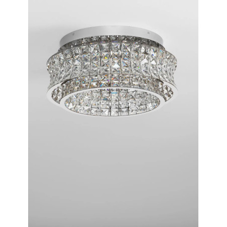 Plafon kryształowy - glamour Esaro 50cm LED 3500K chrom / przeźroczysty