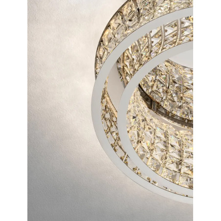 Plafon kryształowy - glamour Esaro 50cm LED 3500K chrom / przeźroczysty