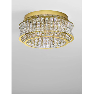 Plafon kryształowy - glamour Esaro 50cm LED 3500K platynowe złoto / przeźroczysty