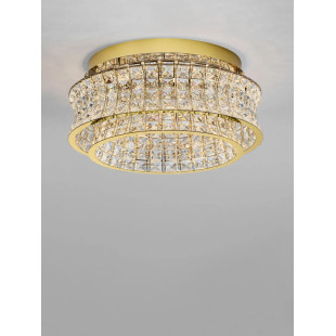 Plafon kryształowy - glamour Esaro 50cm LED 3500K platynowe złoto / przeźroczysty