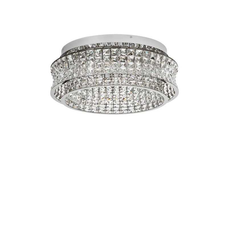 Plafon kryształowy - glamour Esaro 60cm LED 3500K chrom / przeźroczysty
