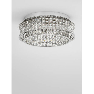 Plafon kryształowy - glamour Esaro 60cm LED 3500K chrom / przeźroczysty