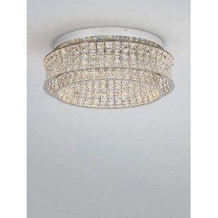 Plafon kryształowy - glamour Esaro 60cm LED 3500K chrom / przeźroczysty