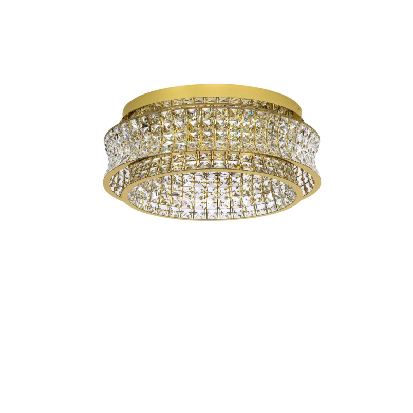 Plafon kryształowy - glamour Esaro 60cm LED 3500K platynowe złoto / przeźroczysty