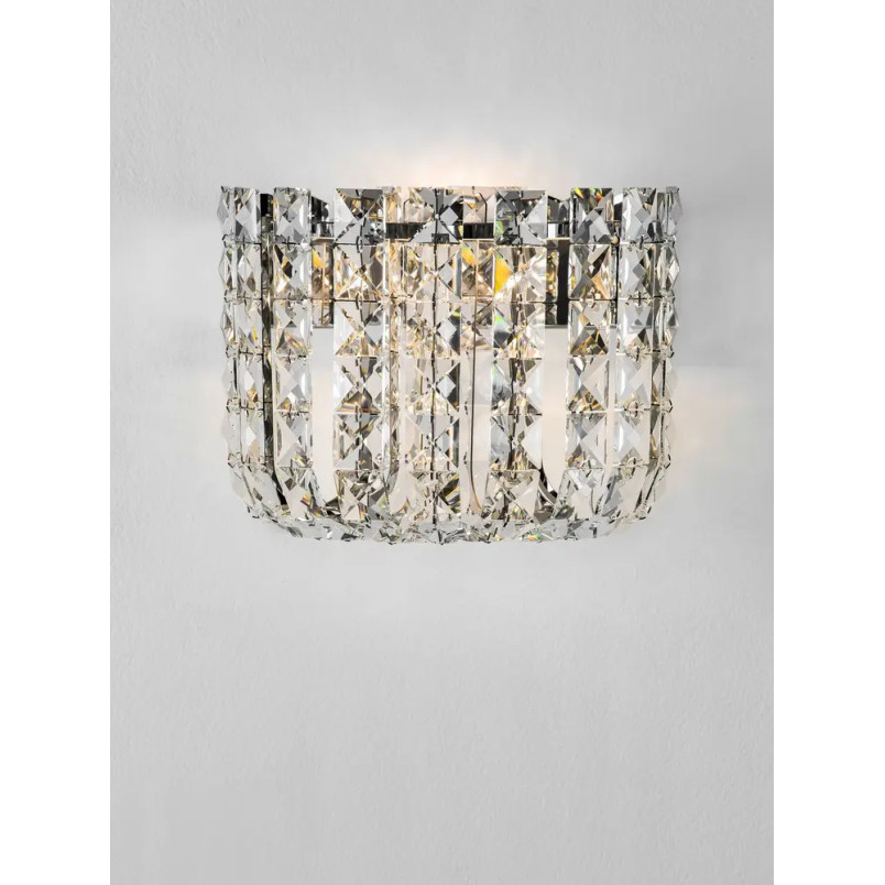 Kinkiet kryształowy Esaro H20cm LED 3500K chrom / przeźroczysty