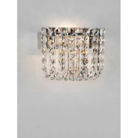 Kinkiet kryształowy Esaro H20cm LED 3500K chrom / przeźroczysty