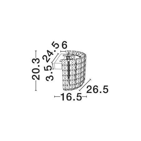 Kinkiet kryształowy Esaro H20cm LED 3500K chrom / przeźroczysty