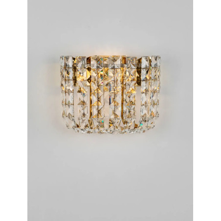 Kinkiet kryształowy Esaro H20cm LED 3500K platynowe złoto / przeźroczysty