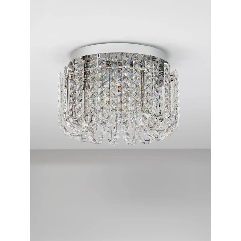 Plafon kryształowy - glamour Esaro II 50cm LED 3500K chrom / przeźroczysty