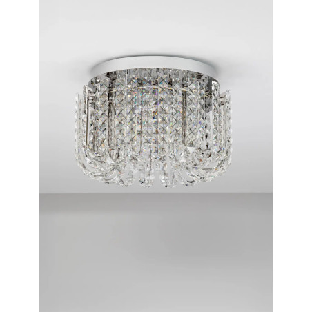 Plafon kryształowy - glamour Esaro II 50cm LED 3500K chrom / przeźroczysty