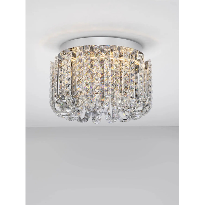 Plafon kryształowy - glamour Esaro II 50cm LED 3500K chrom / przeźroczysty