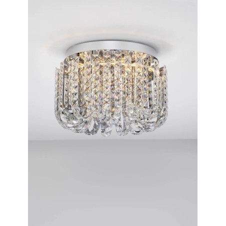Plafon kryształowy - glamour Esaro II 50cm LED 3500K chrom / przeźroczysty