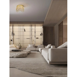 Plafon kryształowy - glamour Esaro II 50cm LED 3500K platynowe złoto / przeźroczysty