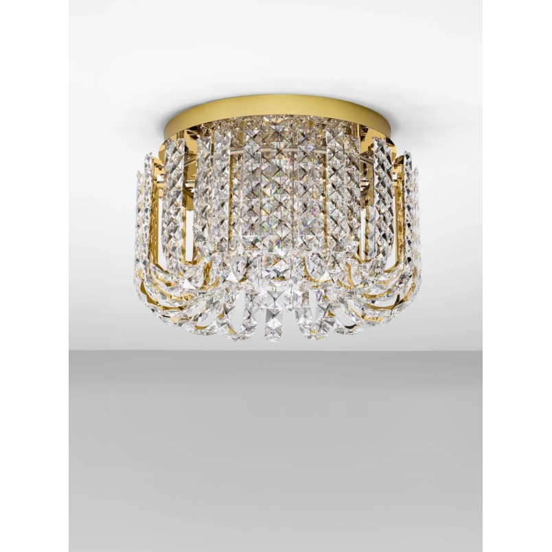 Plafon kryształowy - glamour Esaro II 50cm LED 3500K platynowe złoto / przeźroczysty