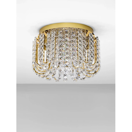 Plafon kryształowy - glamour Esaro II 50cm LED 3500K platynowe złoto / przeźroczysty