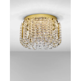 Plafon kryształowy - glamour Esaro II 50cm LED 3500K platynowe złoto / przeźroczysty