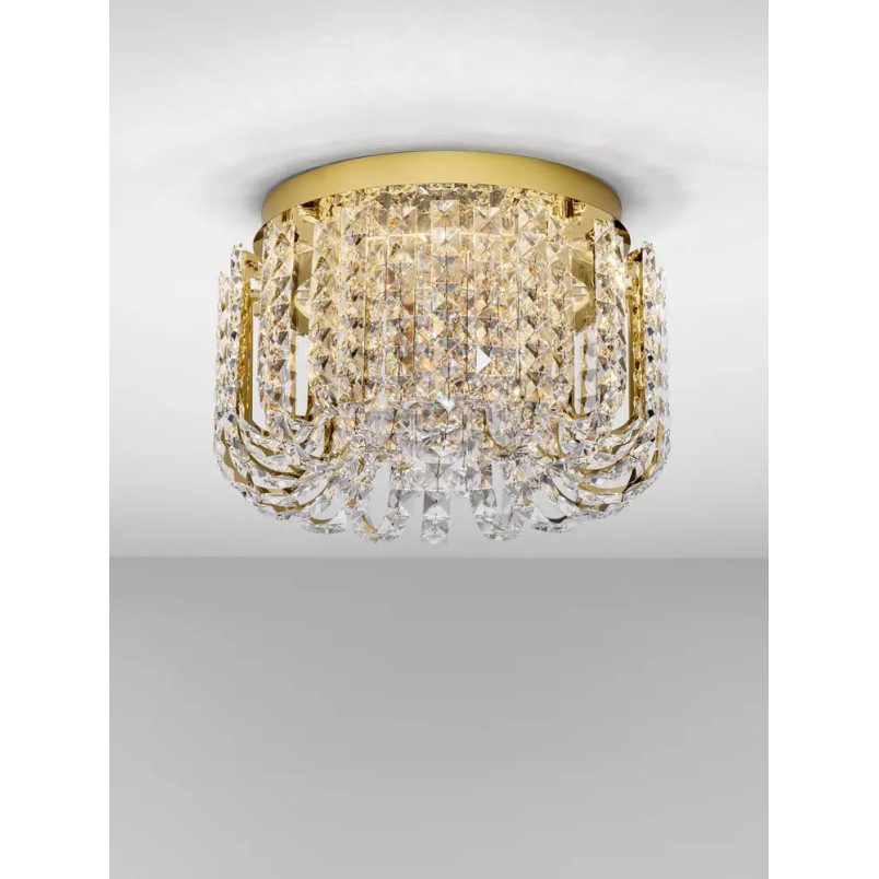 Plafon kryształowy - glamour Esaro II 50cm LED 3500K platynowe złoto / przeźroczysty