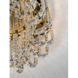 Plafon kryształowy - glamour Esaro II 50cm LED 3500K platynowe złoto / przeźroczysty
