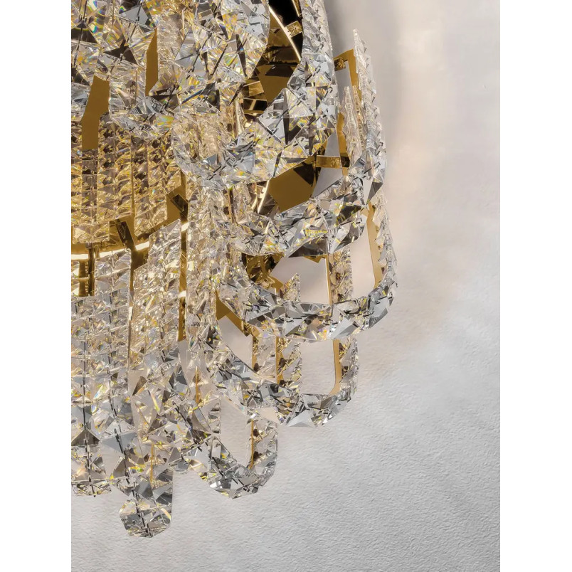 Plafon kryształowy - glamour Esaro II 50cm LED 3500K platynowe złoto / przeźroczysty