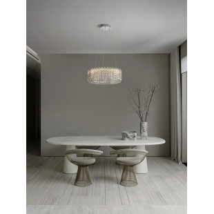 Lampa wisząca kryształowa - okrągła Esaro II 60cm LED 3500K chrom / przeźroczysty
