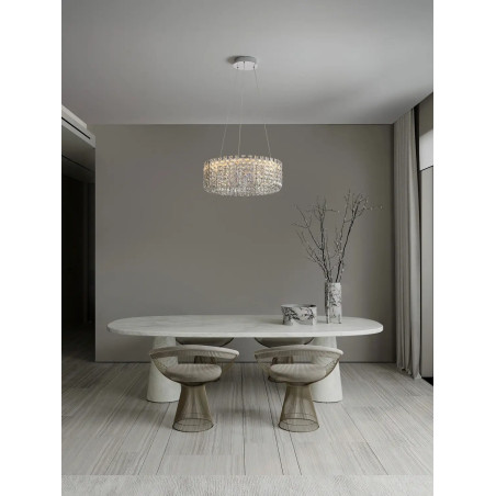 Lampa wisząca kryształowa - okrągła Esaro II 60cm LED 3500K chrom / przeźroczysty