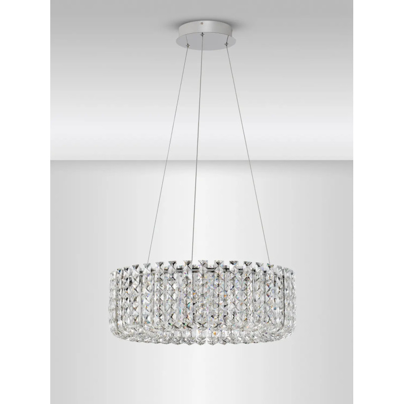 Lampa wisząca kryształowa - okrągła Esaro II 60cm LED 3500K chrom / przeźroczysty