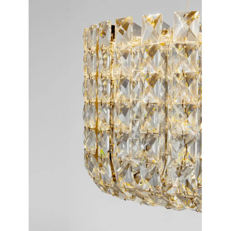 Lampa wisząca kryształowa - okrągła Esaro II 60cm LED 3500K chrom / przeźroczysty