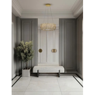 Lampa wisząca kryształowa - okrągła Esaro II 60cm LED 3500K platynowe złoto / przeźroczysty