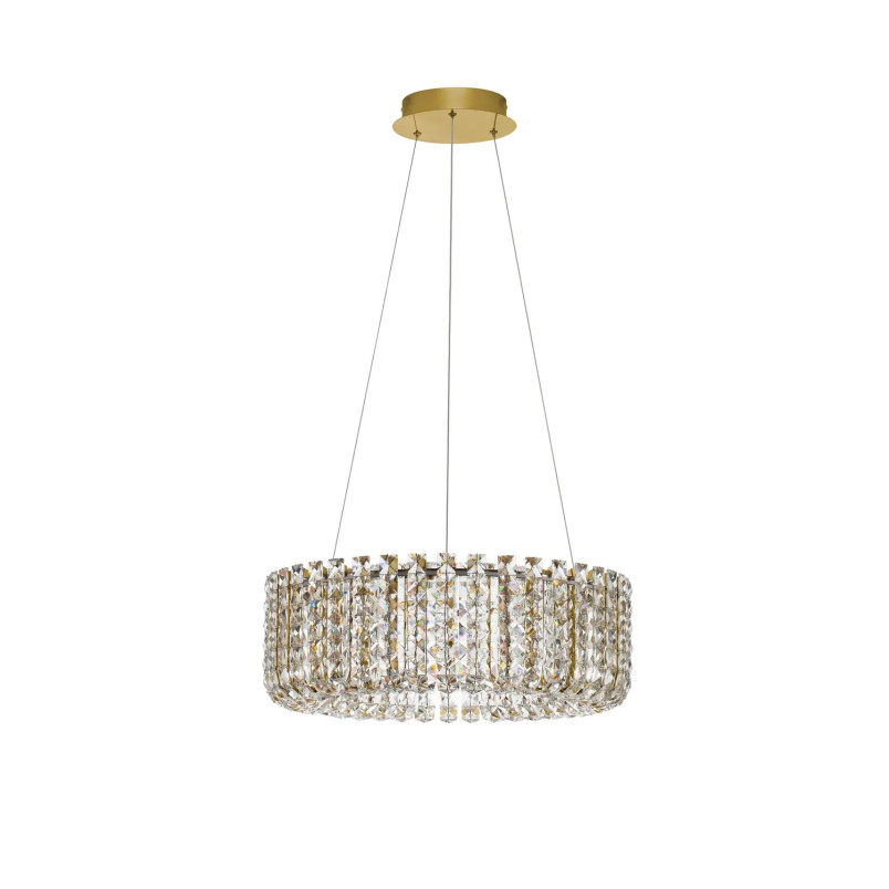 Lampa wisząca kryształowa - okrągła Esaro II 60cm LED 3500K platynowe złoto / przeźroczysty