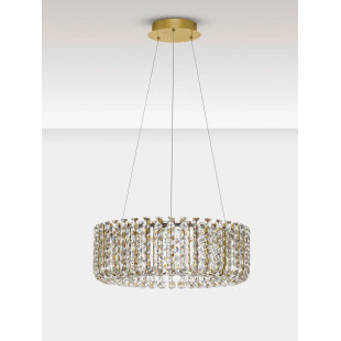 Lampa wisząca kryształowa - okrągła Esaro II 60cm LED 3500K platynowe złoto / przeźroczysty