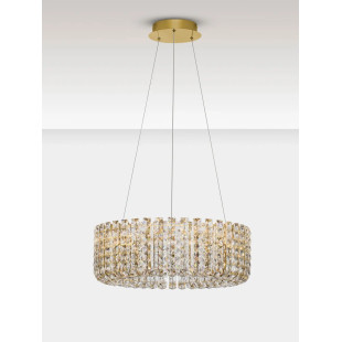 Lampa wisząca kryształowa - okrągła Esaro II 60cm LED 3500K platynowe złoto / przeźroczysty