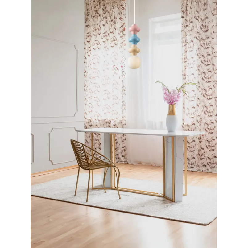 Lampa wisząca ceramiczna ze szklanym kloszem Polly III 18cm opal / żółty / niebieski / różowy