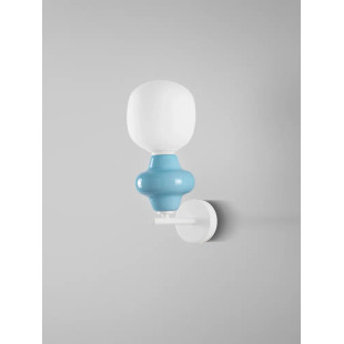 Kinkiet ceramiczny ze szklanym kloszem Polly opal / niebieski